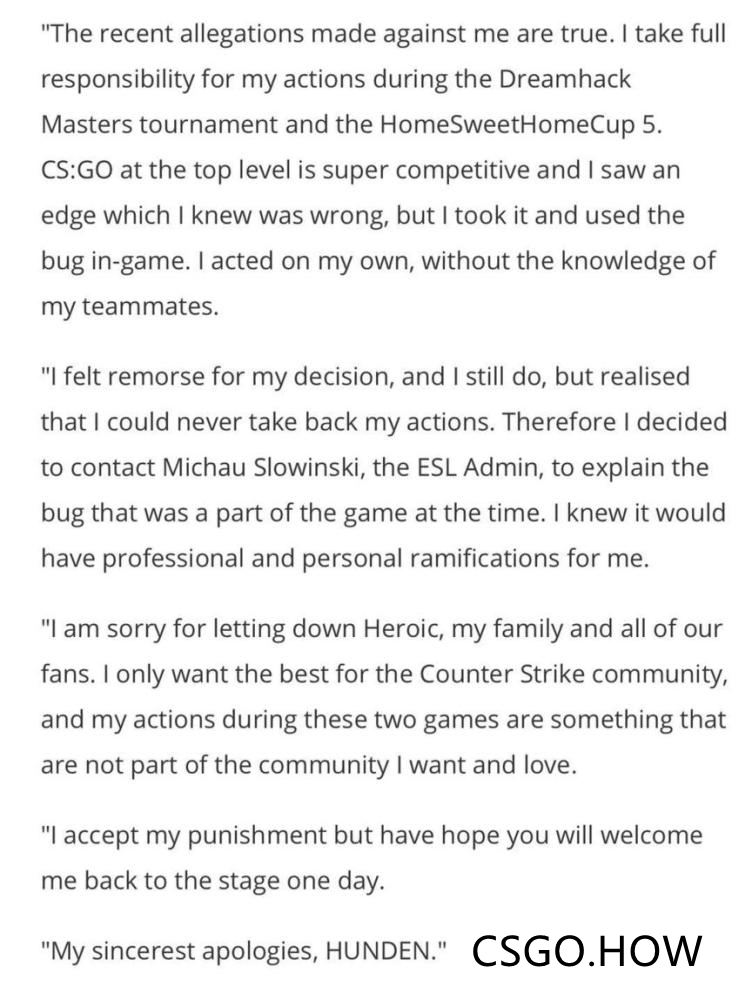 CSGO HUNDEN 泄密？ESIC判处HUNDEN禁赛两年