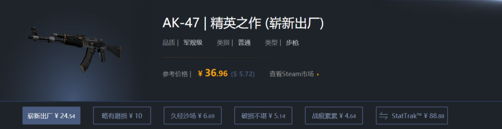 CSGO入门皮肤推荐