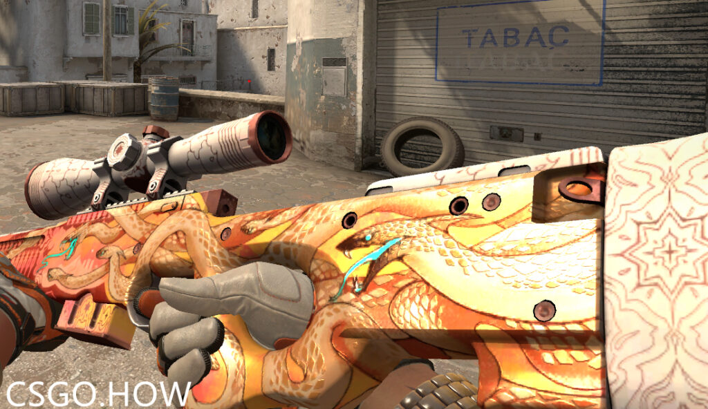 CSGO皮肤赏析:AWP | 九头金蛇 枪身
