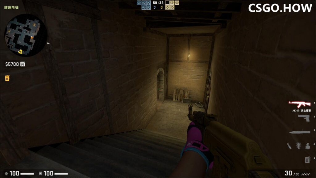 CSGO T方进攻荒漠迷城mirage下水道心得