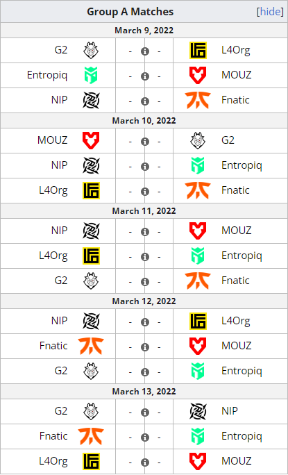 CSGO EPL S15 A组赛事赛程,G2揭幕战对阵LOF