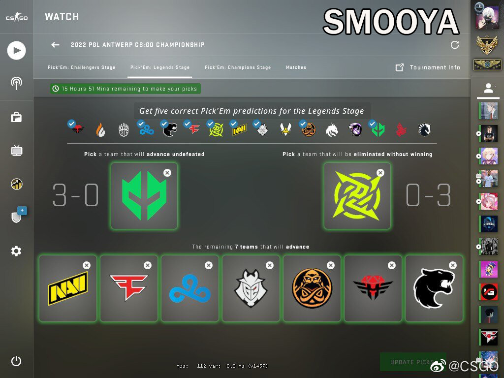看看那些专业人士的2022 CSGO MAJOR传奇赛竞猜预测 smooya