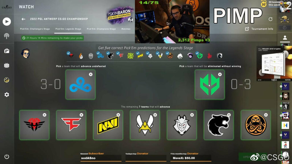 看看那些专业人士的2022 CSGO MAJOR传奇赛竞猜预测 pimp