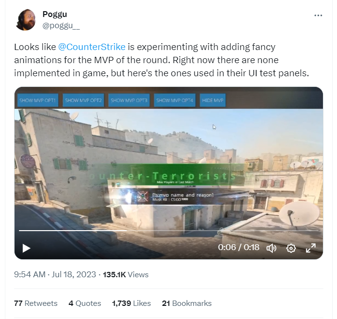 CS2 may add new MVP animations